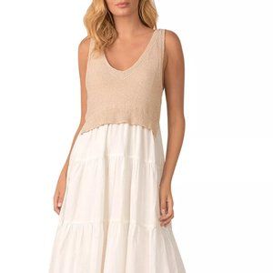 Elan Mixed Media Midi Dress